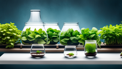 An image showcasing a wide range of essential aquaponics system products neatly arranged on a clean, white background